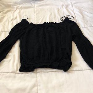 Black off to shoulder long sleeve